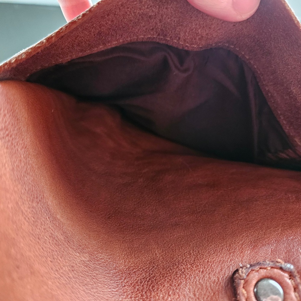 Vilenca Brown Leather Tote Bag Zip Top Large Shoulder Bag Purse Travel - Picture 12 of 12